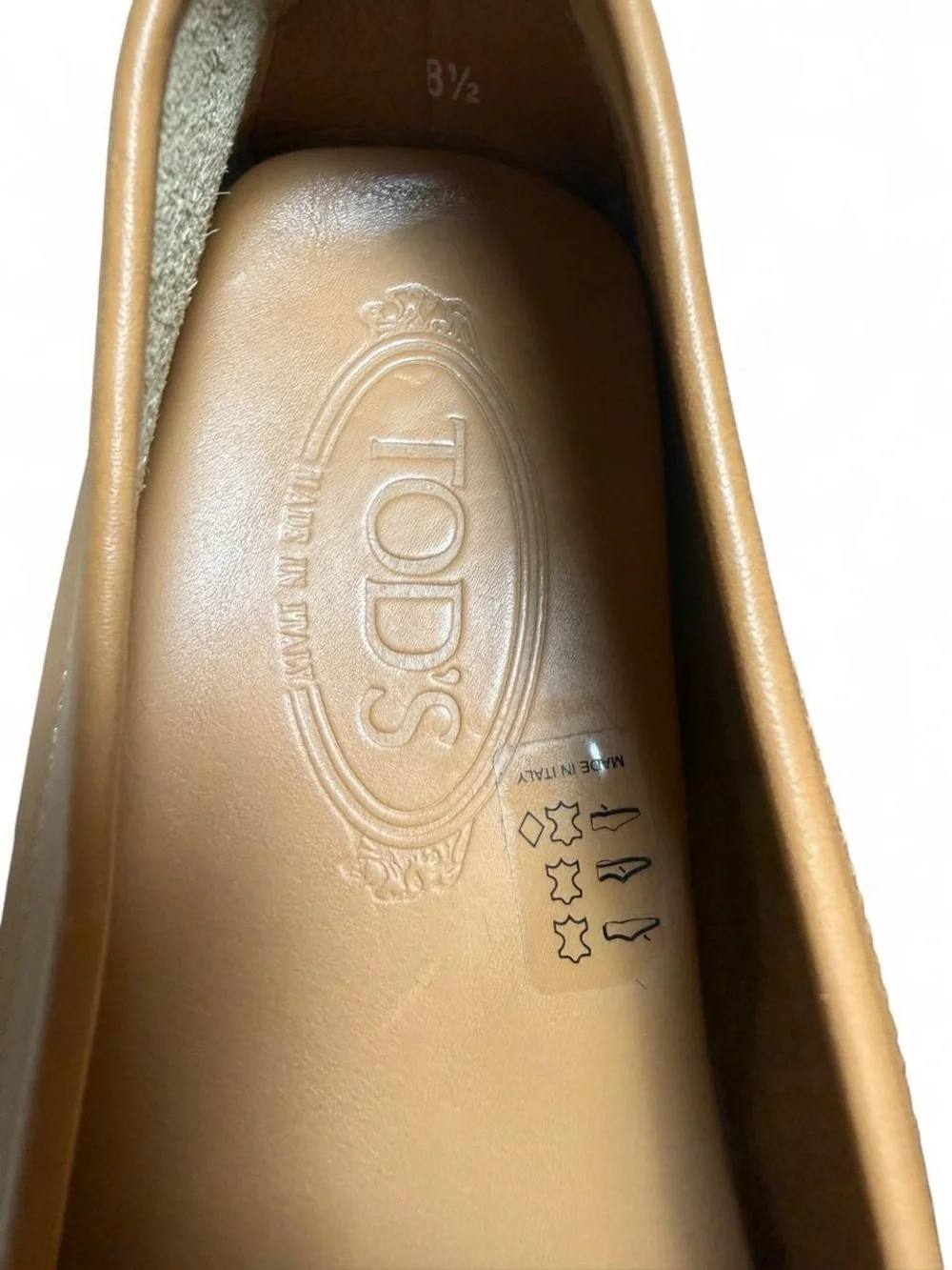 Tod's Women’s Gommino Tan Leather Loafers - Size 8.5